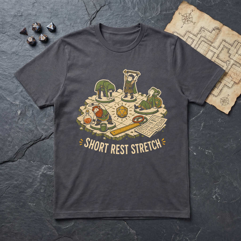 Short Rest Stretch T-Shirt — Charcoal