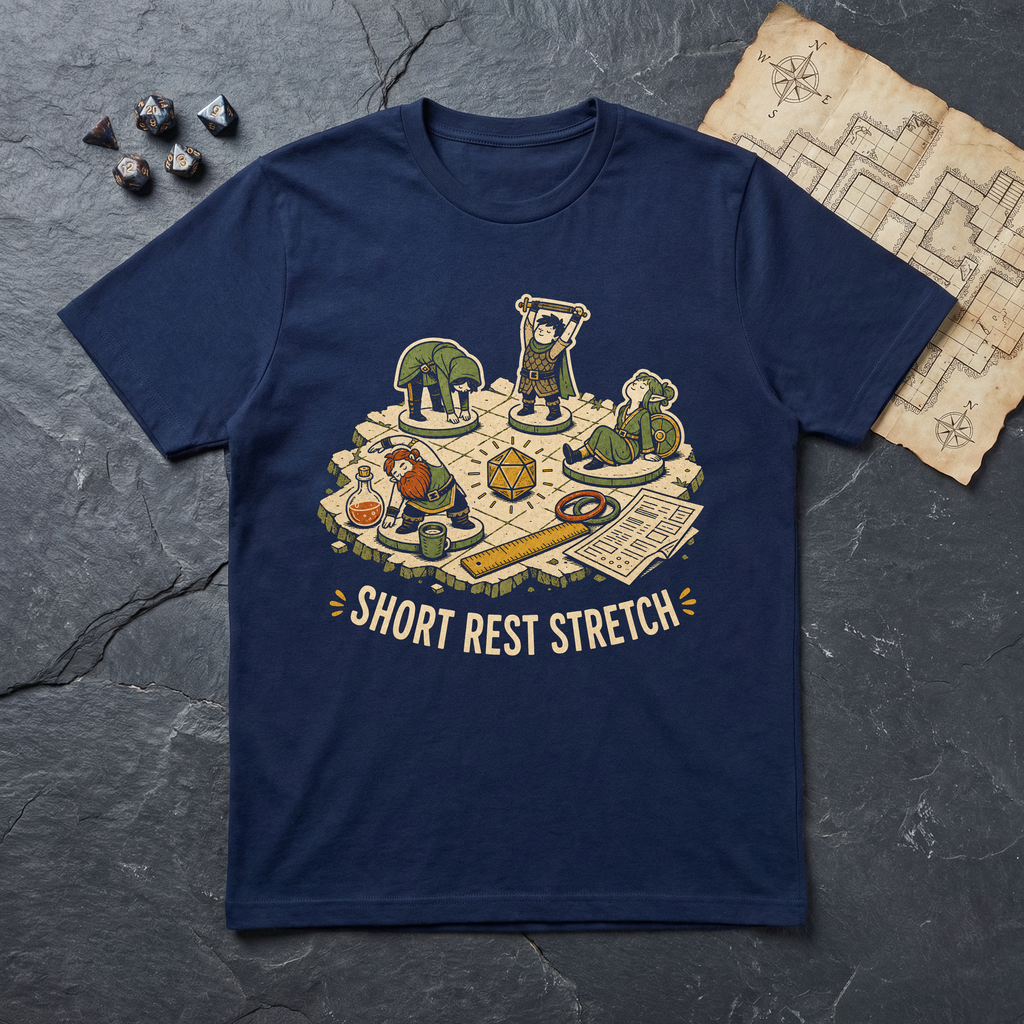 Short Rest Stretch T-Shirt — Navy
