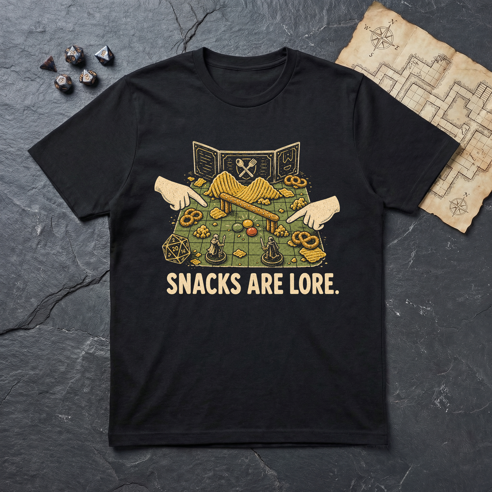 Snacks Are Lore T-Shirt — Black