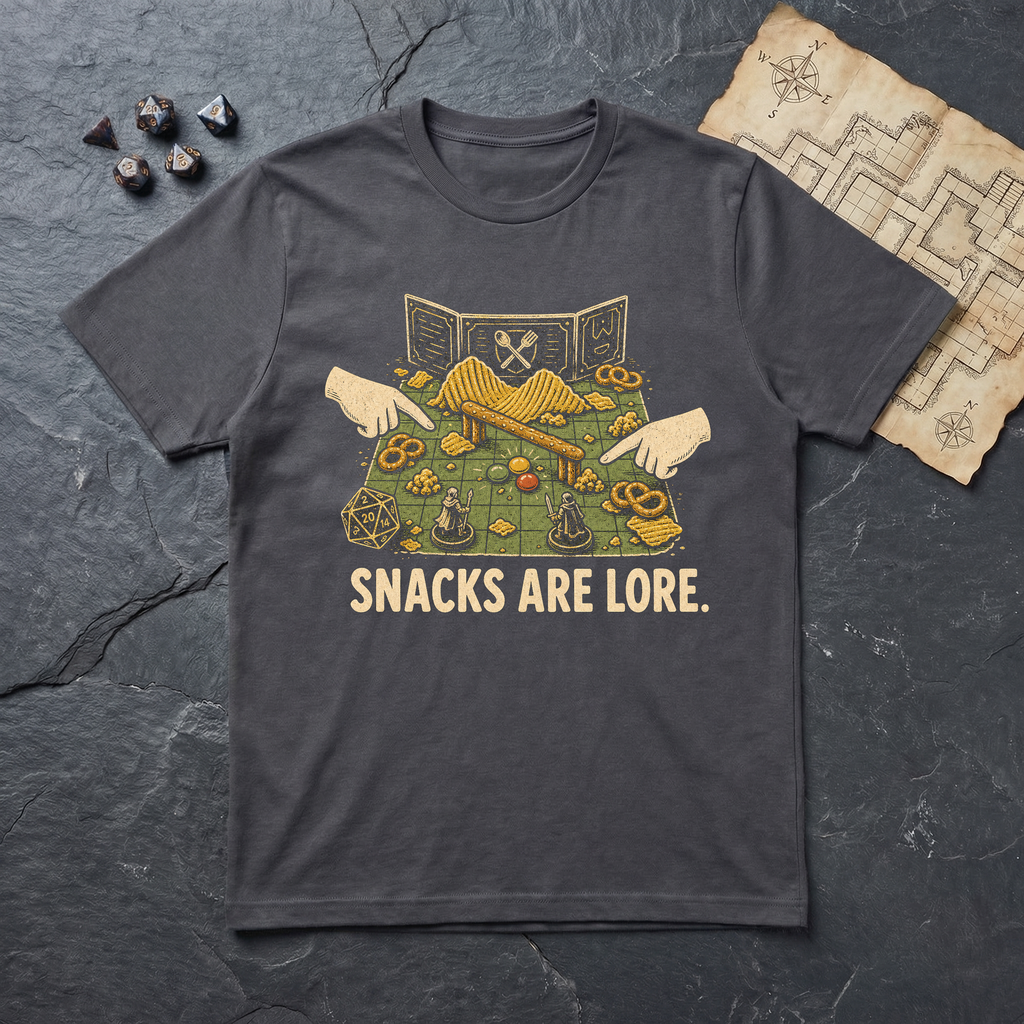 Snacks Are Lore T-Shirt — Charcoal