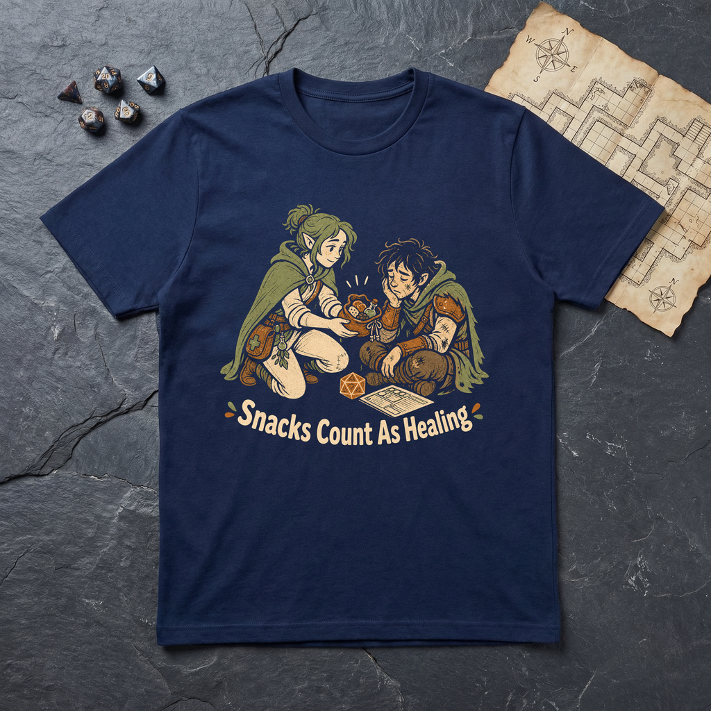 Snacks Count As Healing T-Shirt — Navy