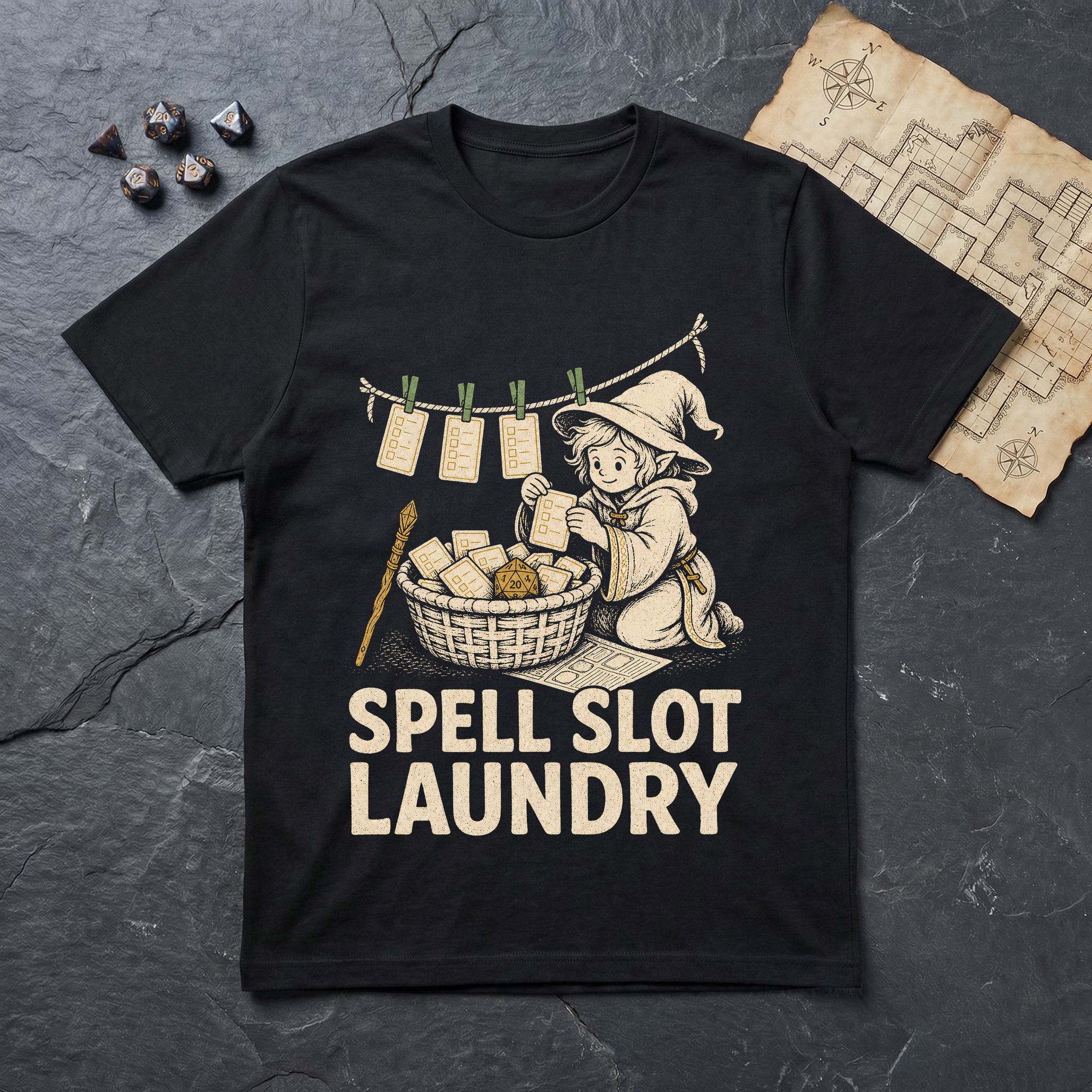 Spell Slot Laundry T-Shirt — Black