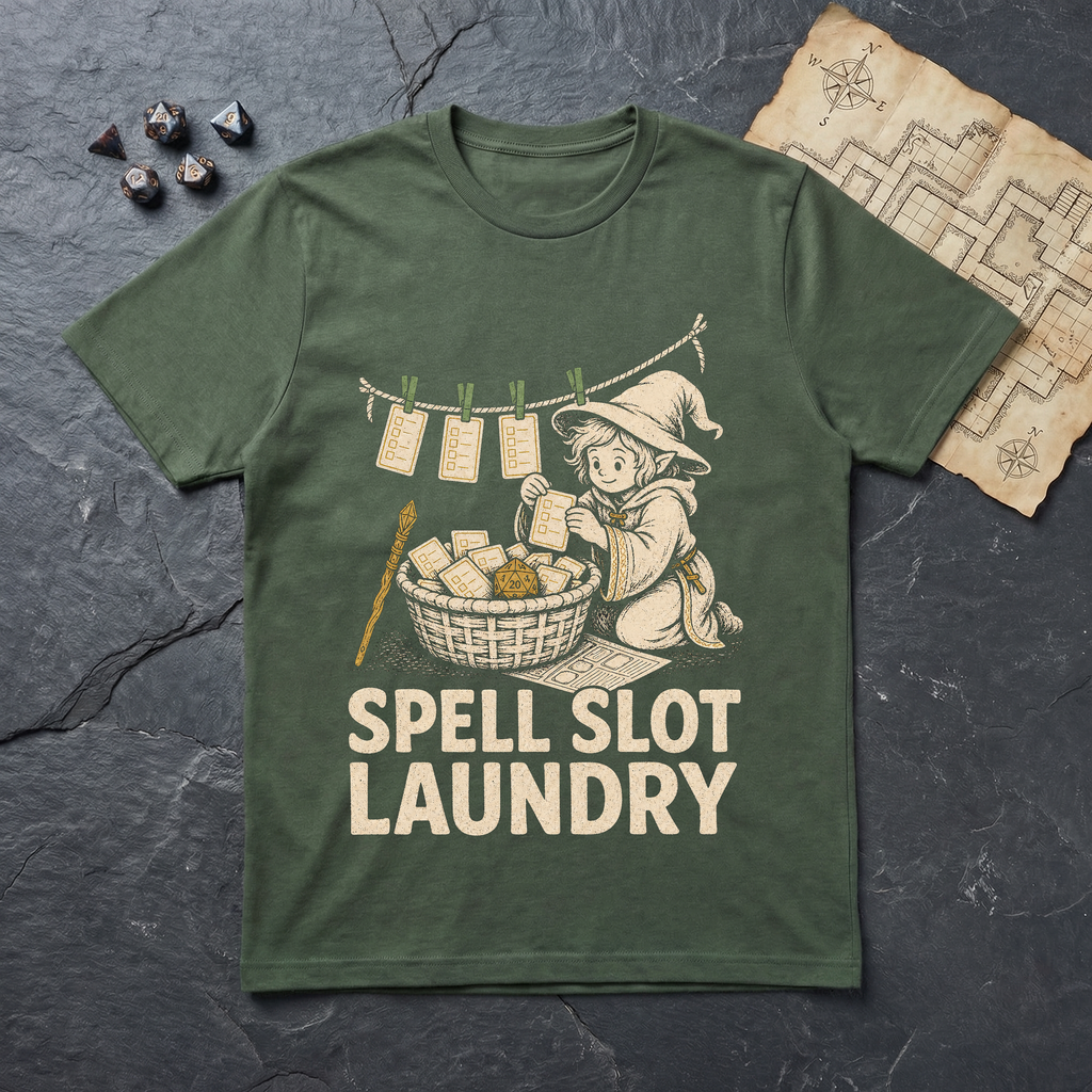 Spell Slot Laundry T-Shirt — Military Green