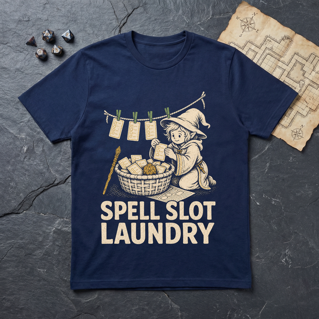 Spell Slot Laundry T-Shirt — Navy