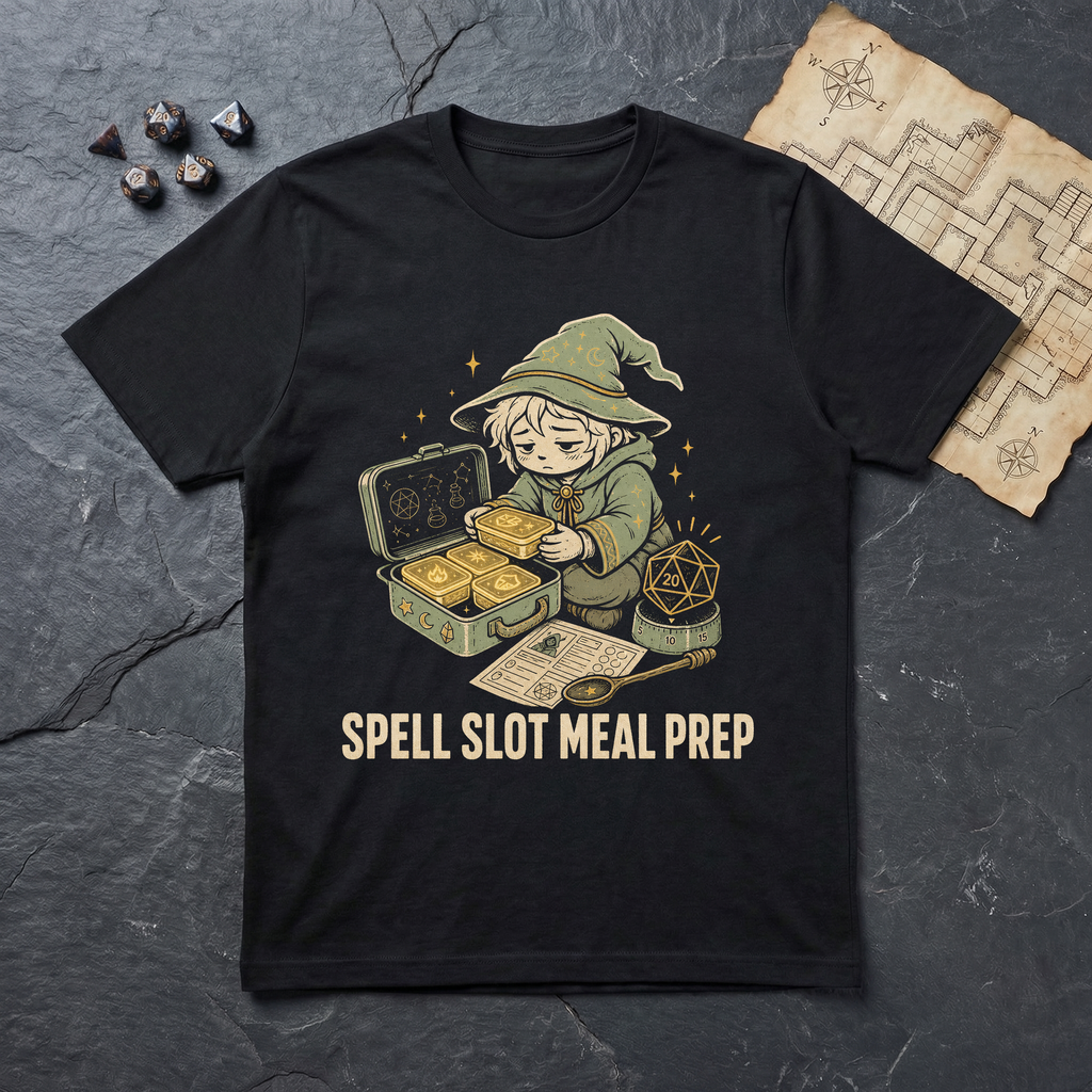 Spell Slot Meal Prep T-Shirt — Black