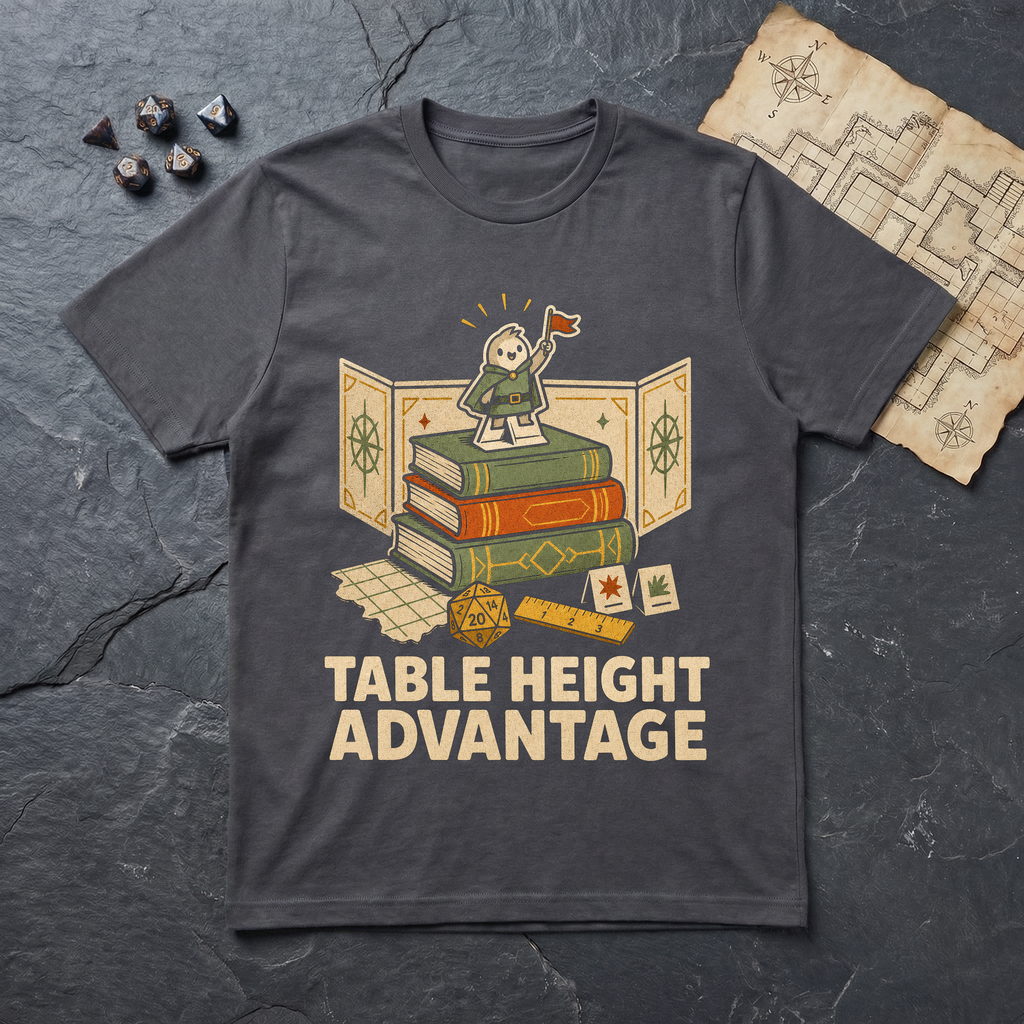 Table Height Advantage T-Shirt — Charcoal