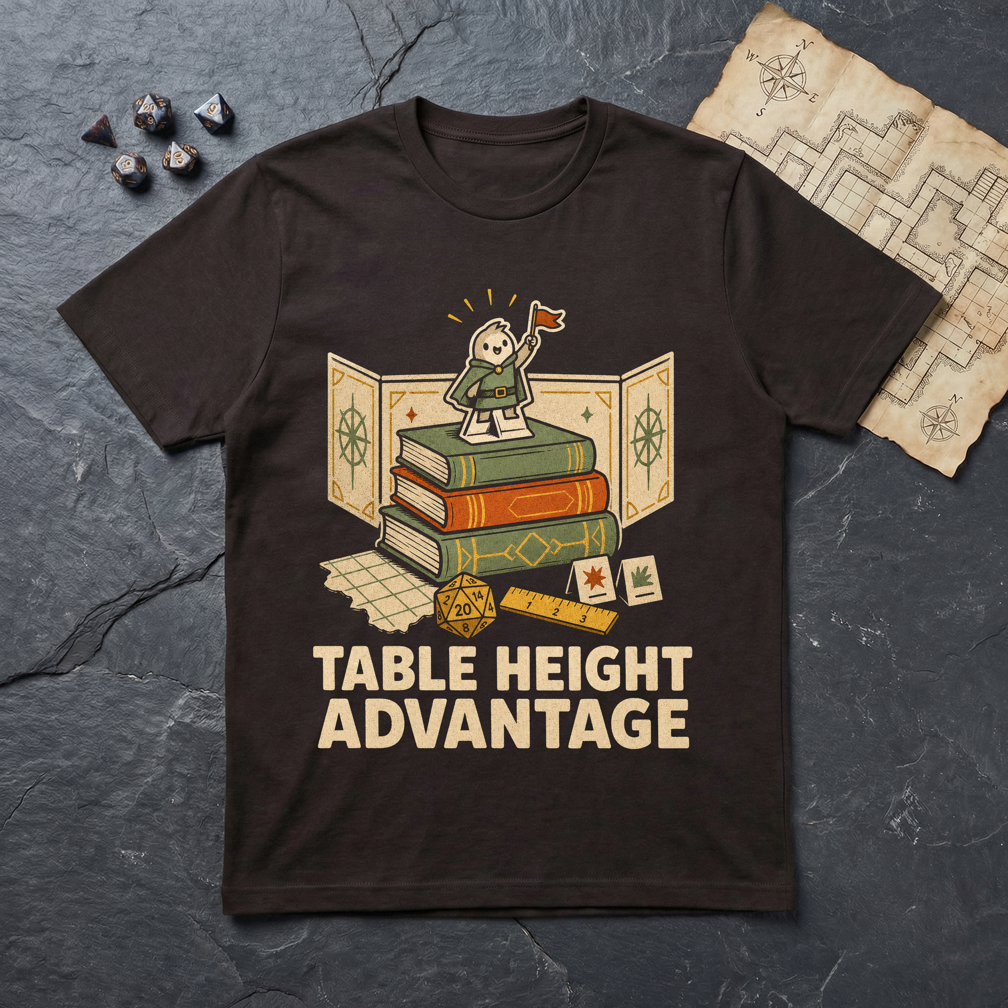 Table Height Advantage T-Shirt — Dark Chocolate