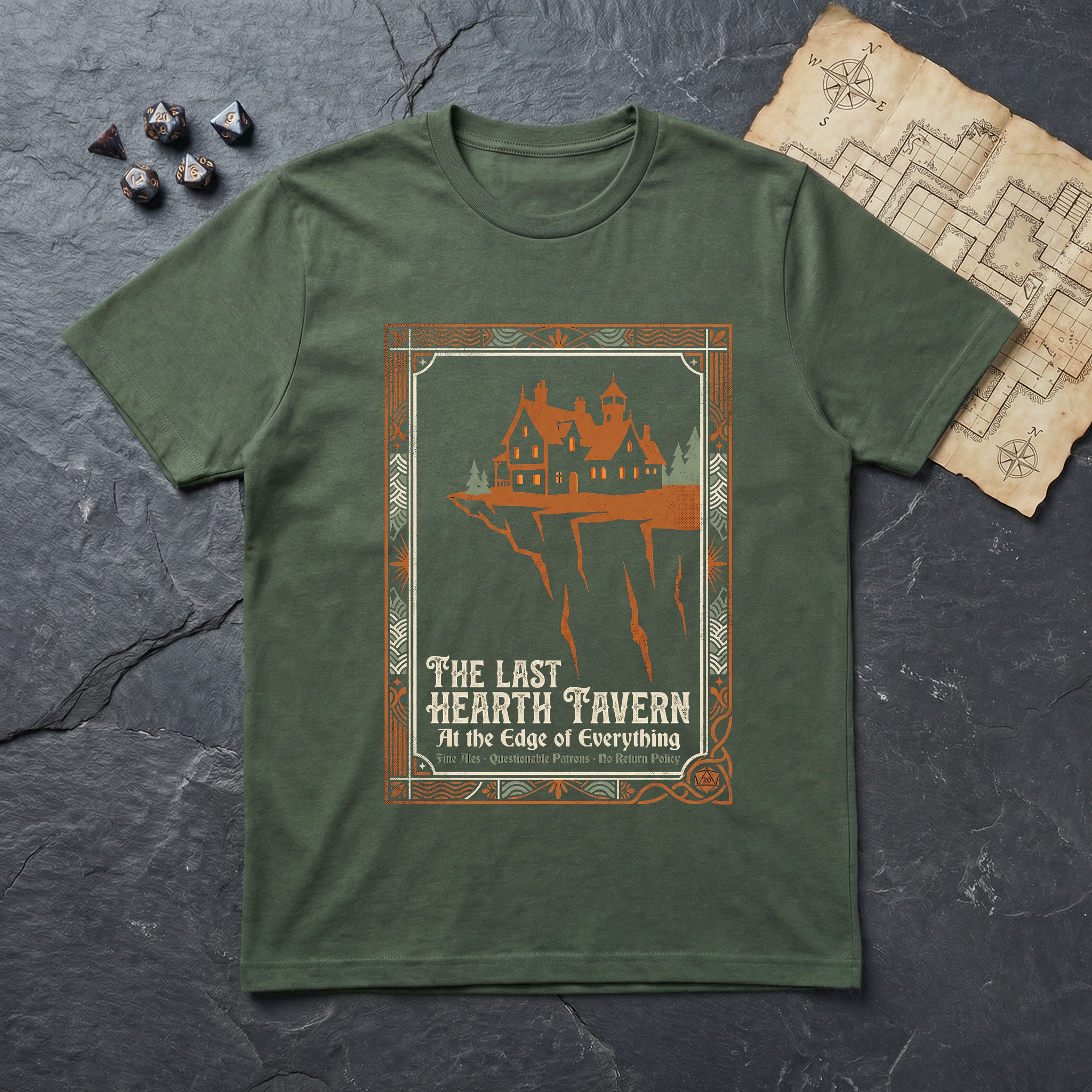 Last Hearth Tavern T-Shirt — Military Green