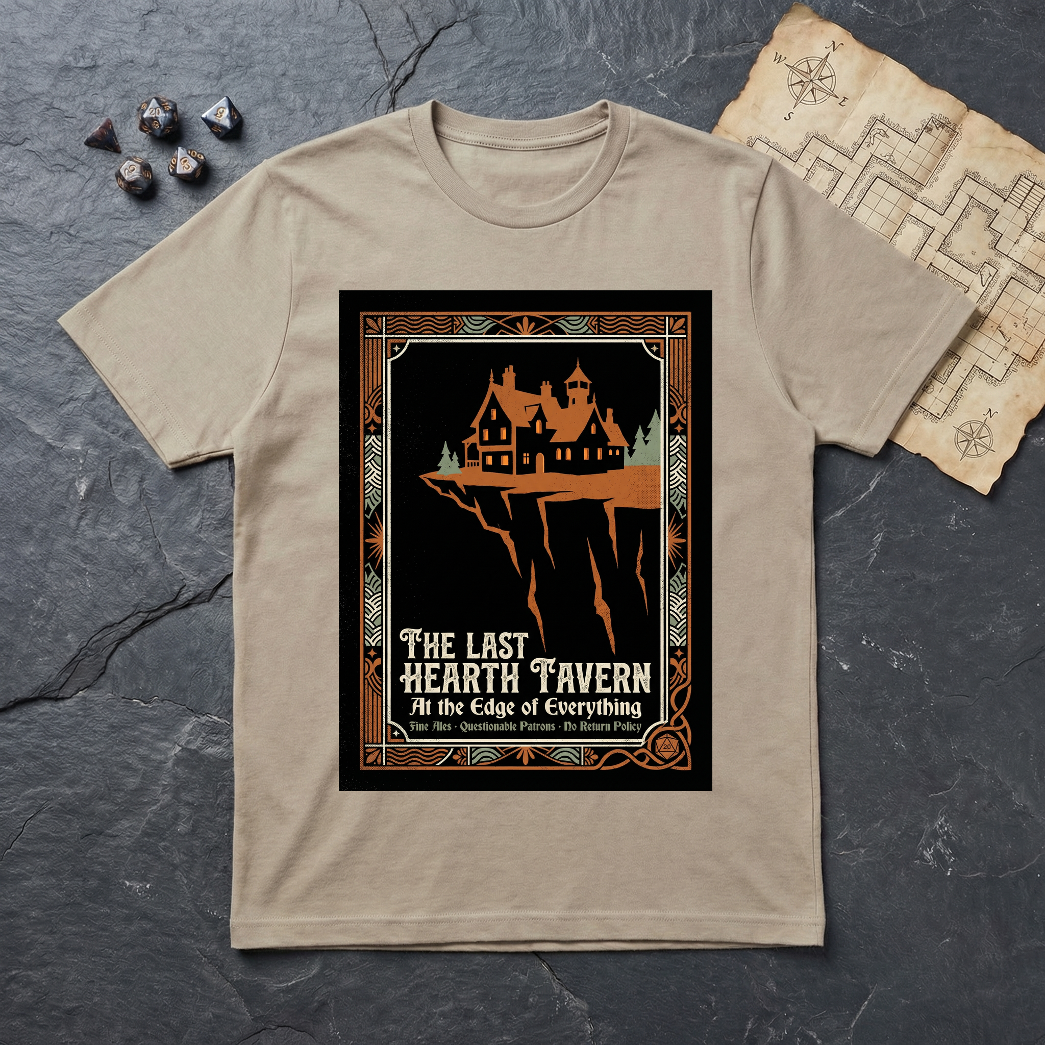 Last Hearth Tavern T-Shirt — Sand