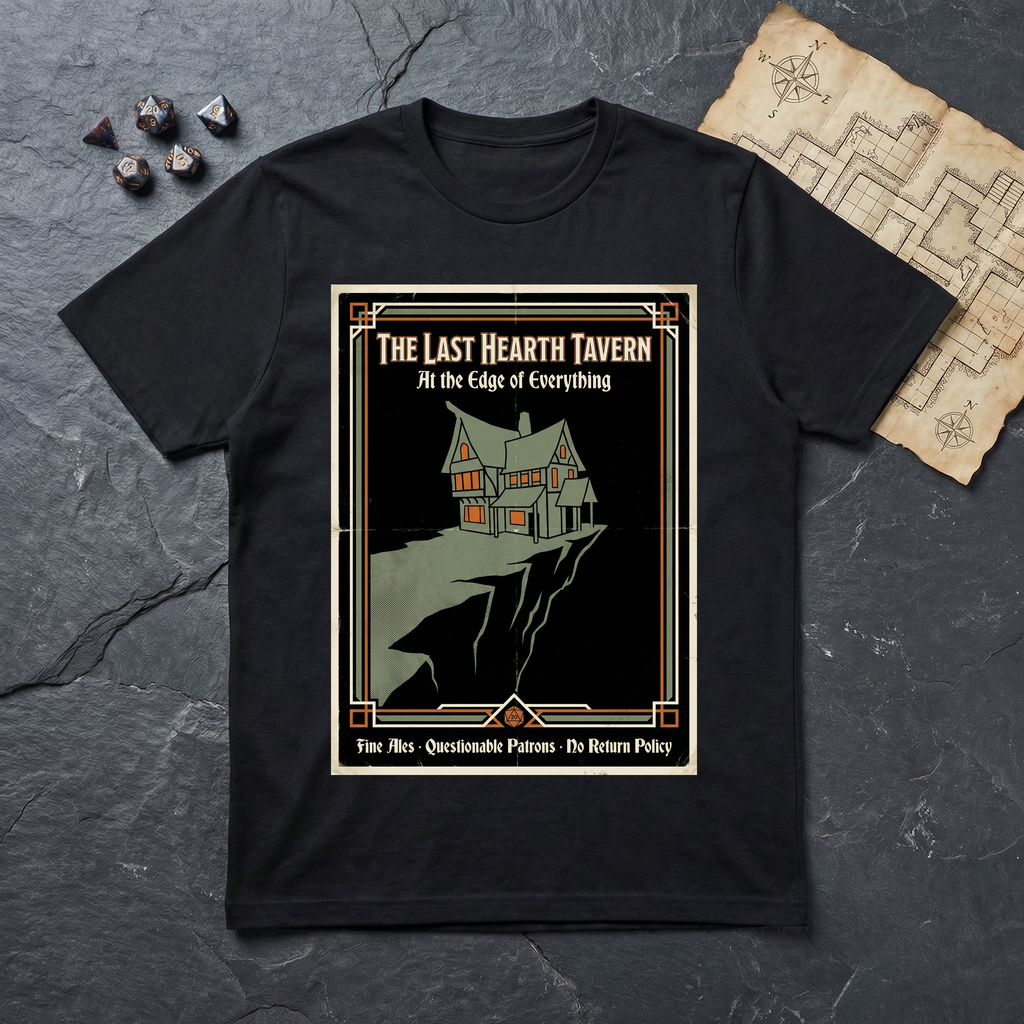 Last Hearth Tavern T-Shirt (V2) — Black