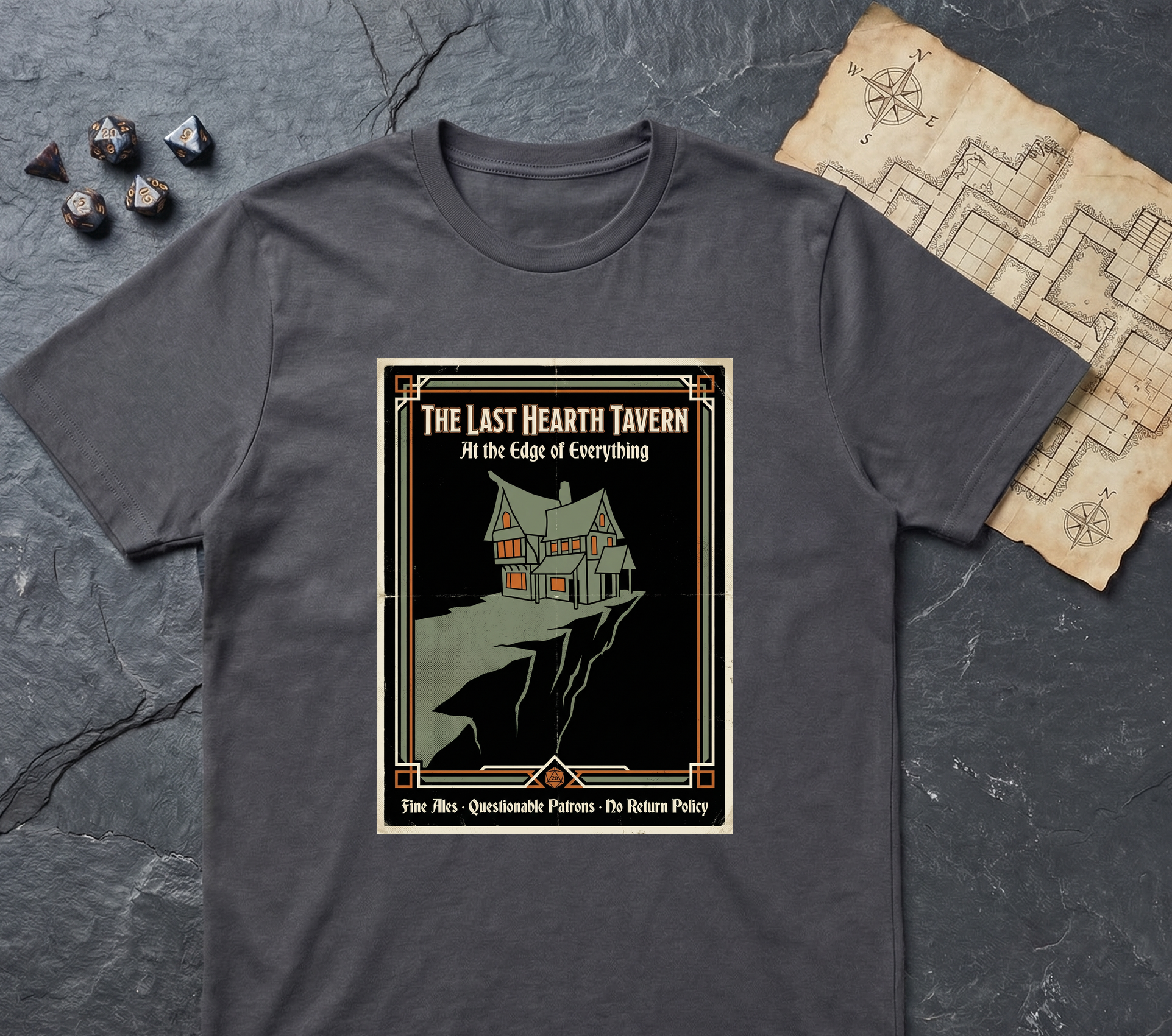 Tavern At The End Of The World V2 T-Shirt — Charcoal