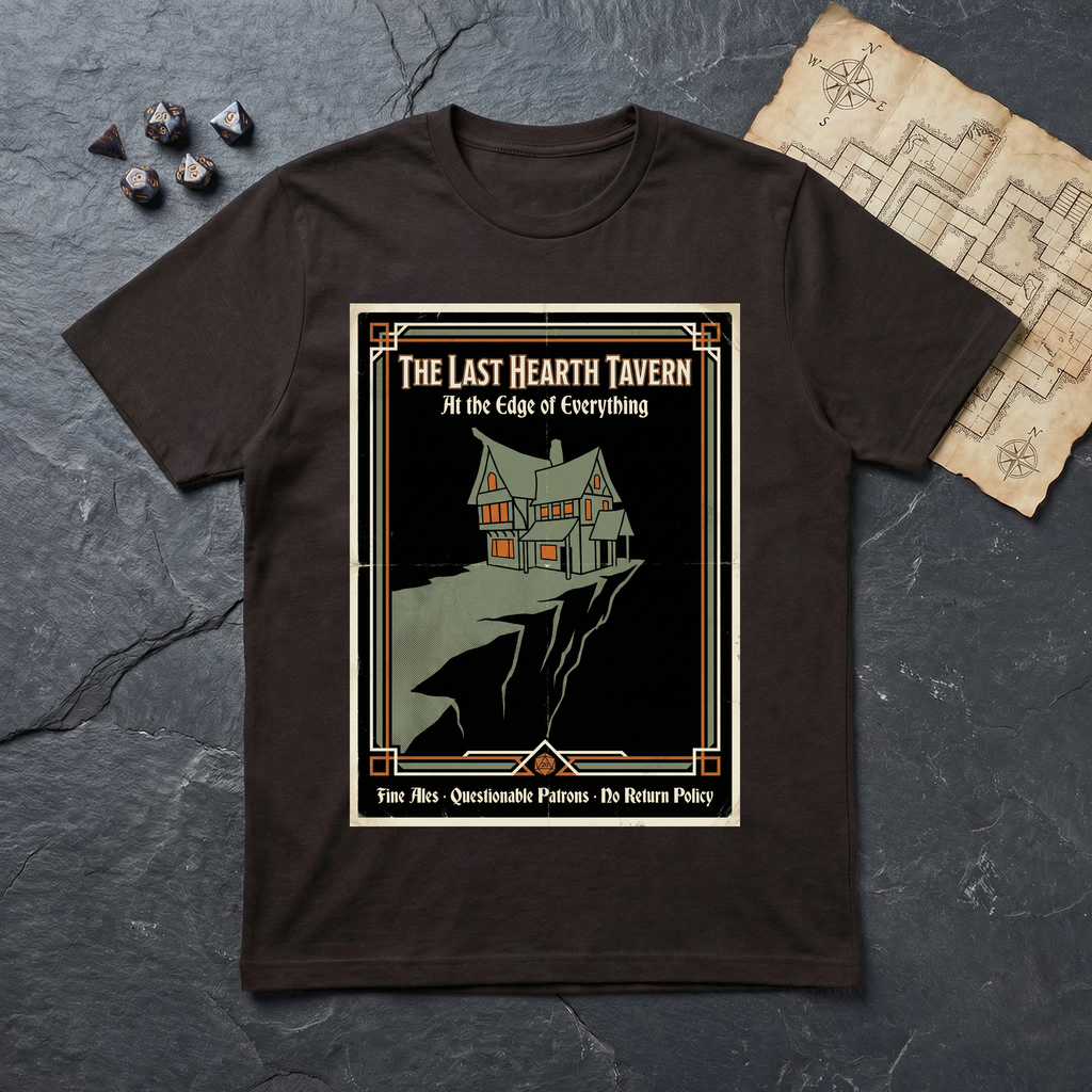 Last Hearth Tavern T-Shirt (V2) — Dark Chocolate