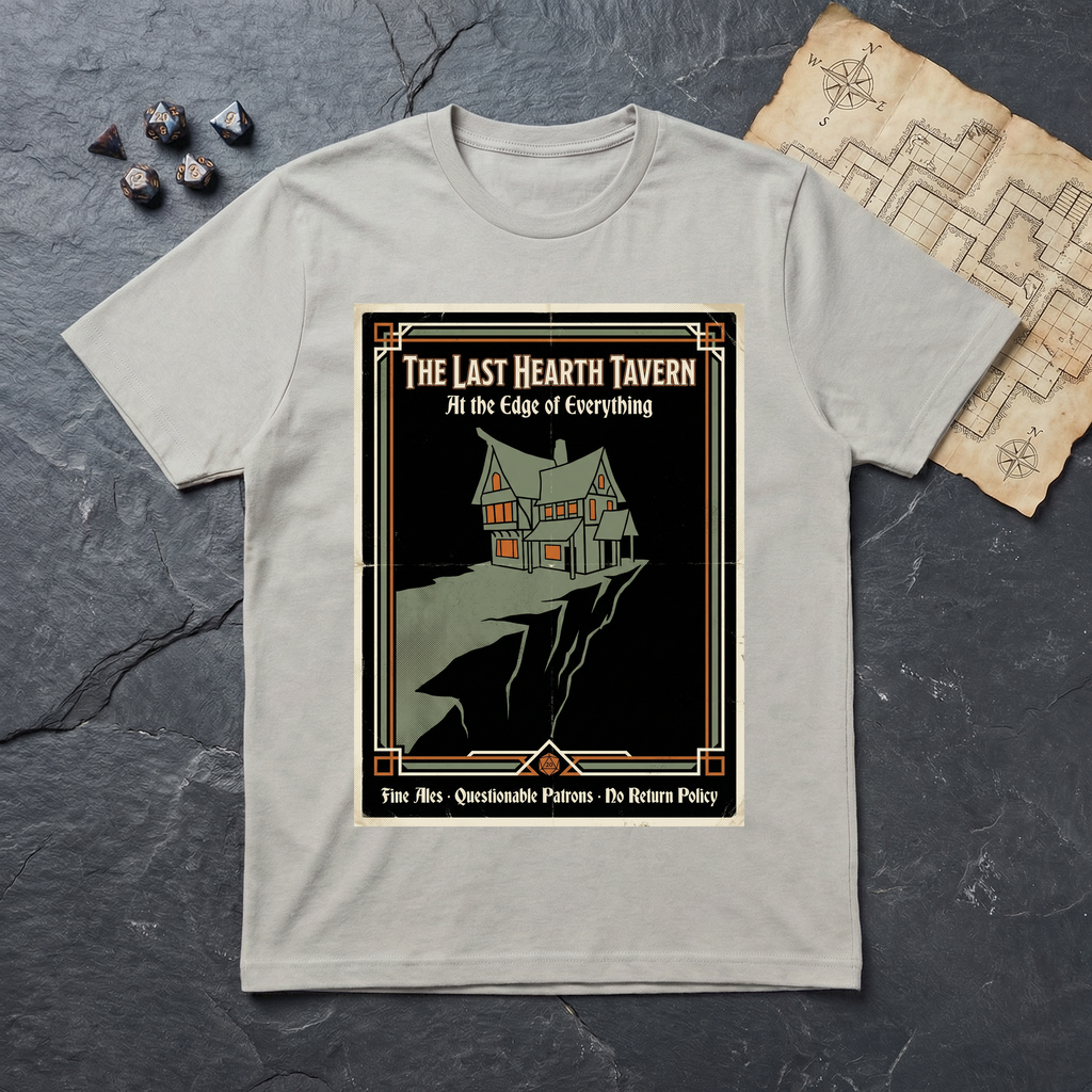 Last Hearth Tavern T-Shirt (V2) — Ice Grey