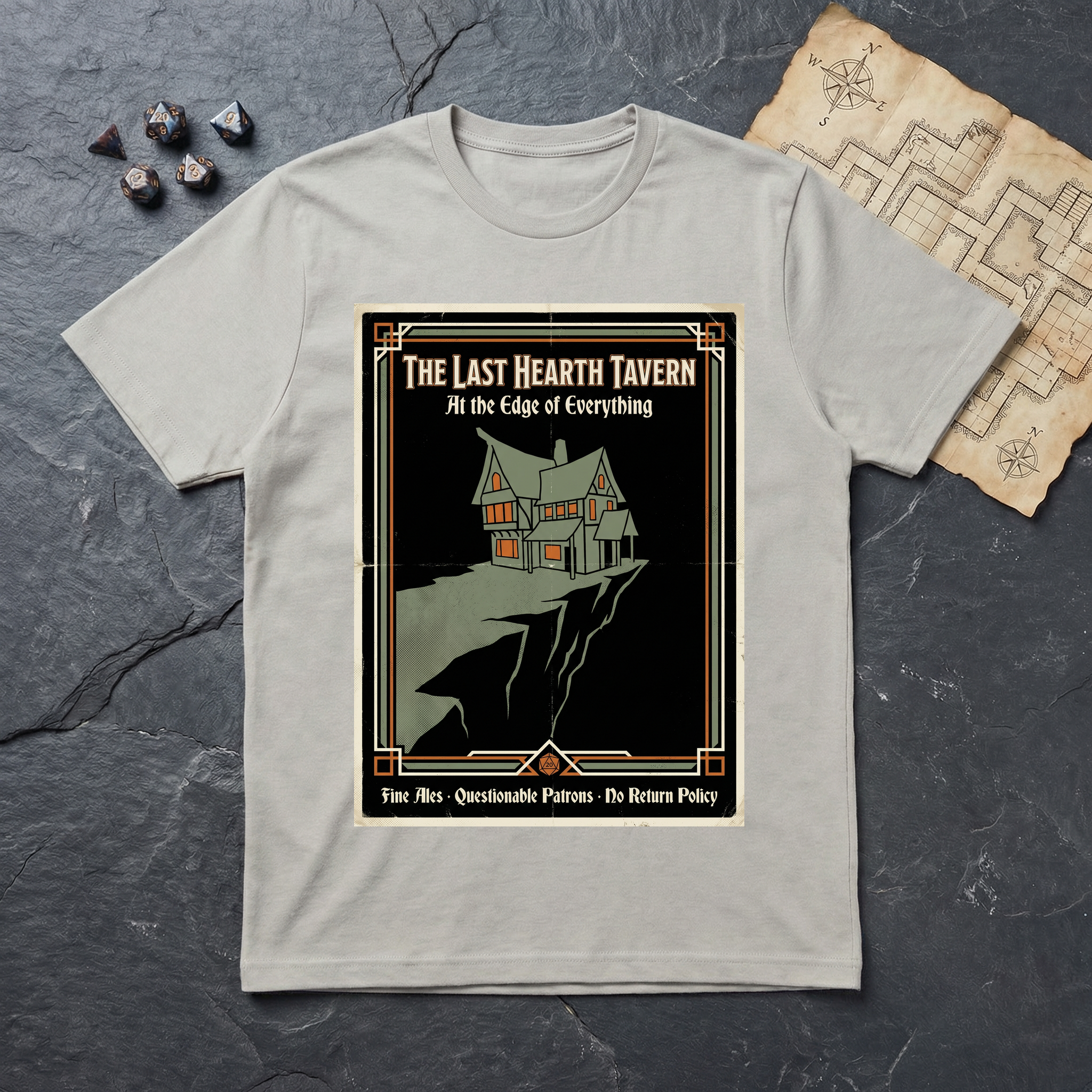 Last Hearth Tavern T-Shirt (V2) — Ice Grey