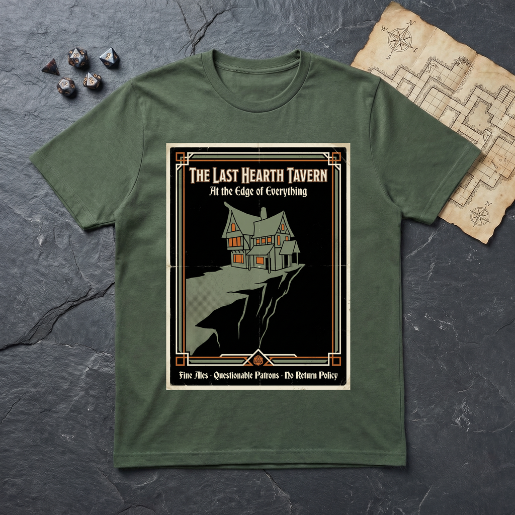 Last Hearth Tavern T-Shirt (V2) — Military Green