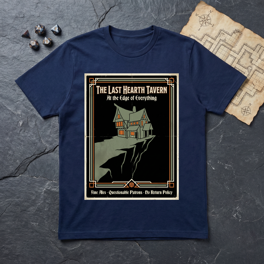 Last Hearth Tavern T-Shirt (V2) — Navy