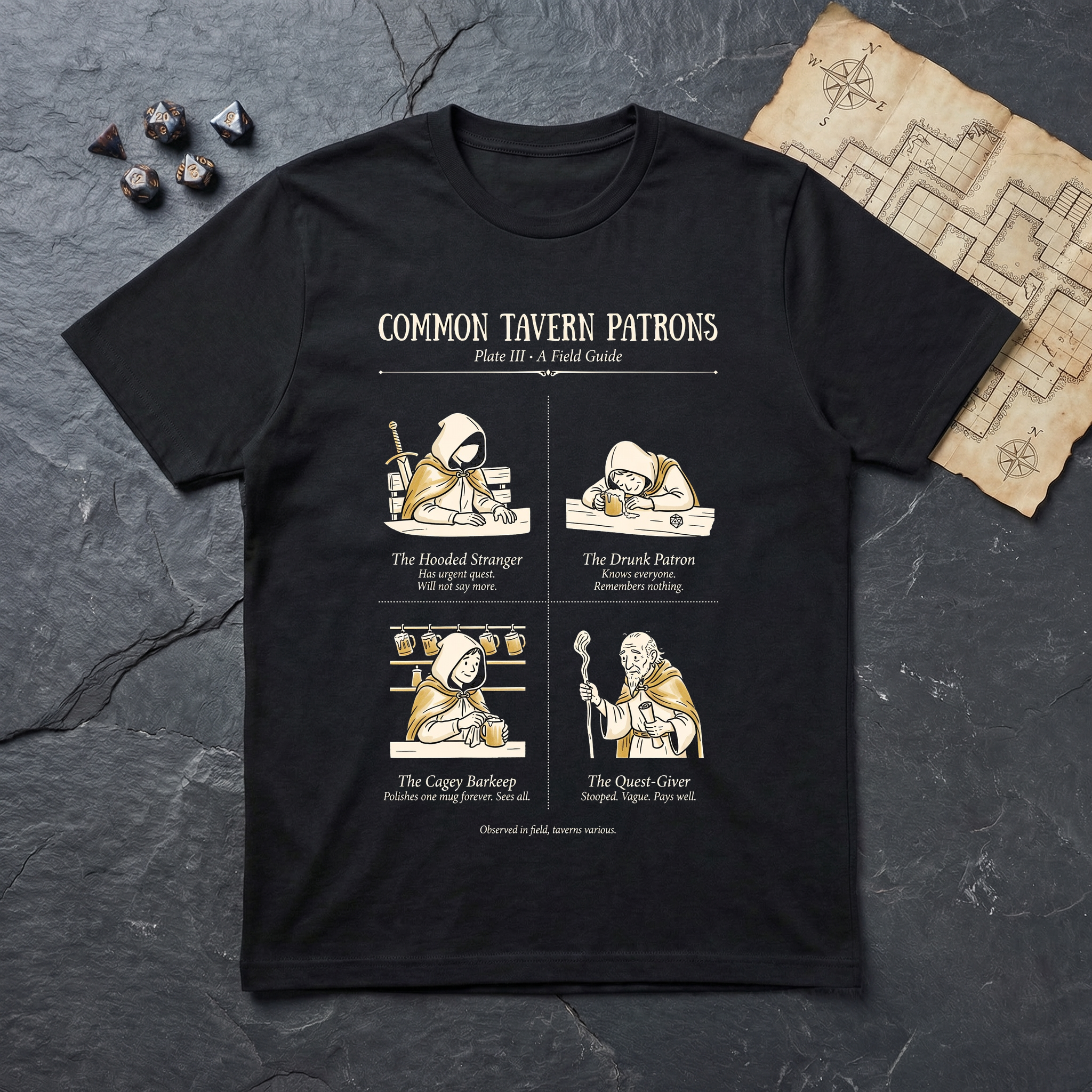 Common Tavern Patrons Field Guide T-Shirt — Black