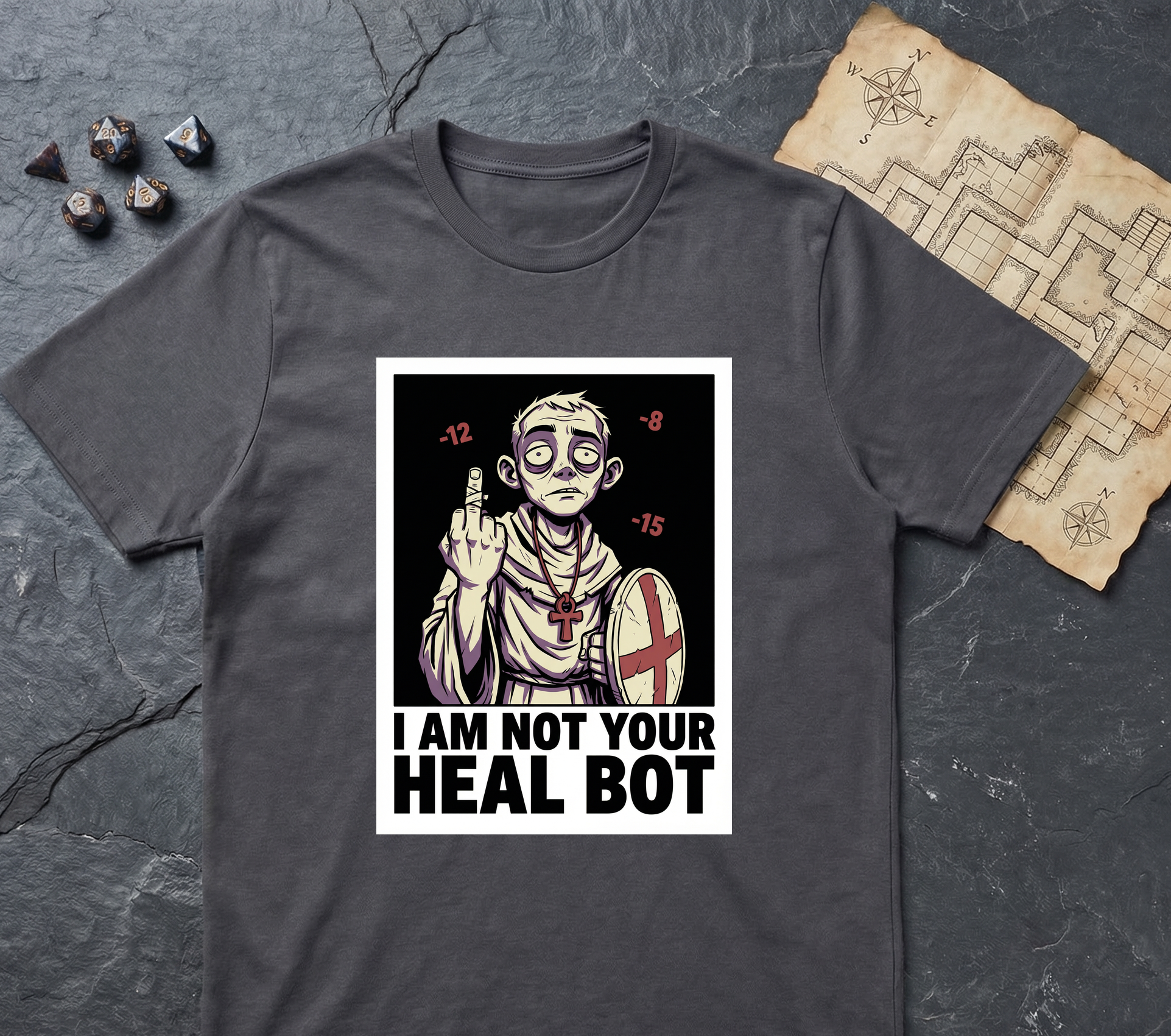 The Last Heal Slot V2 T-Shirt — Charcoal