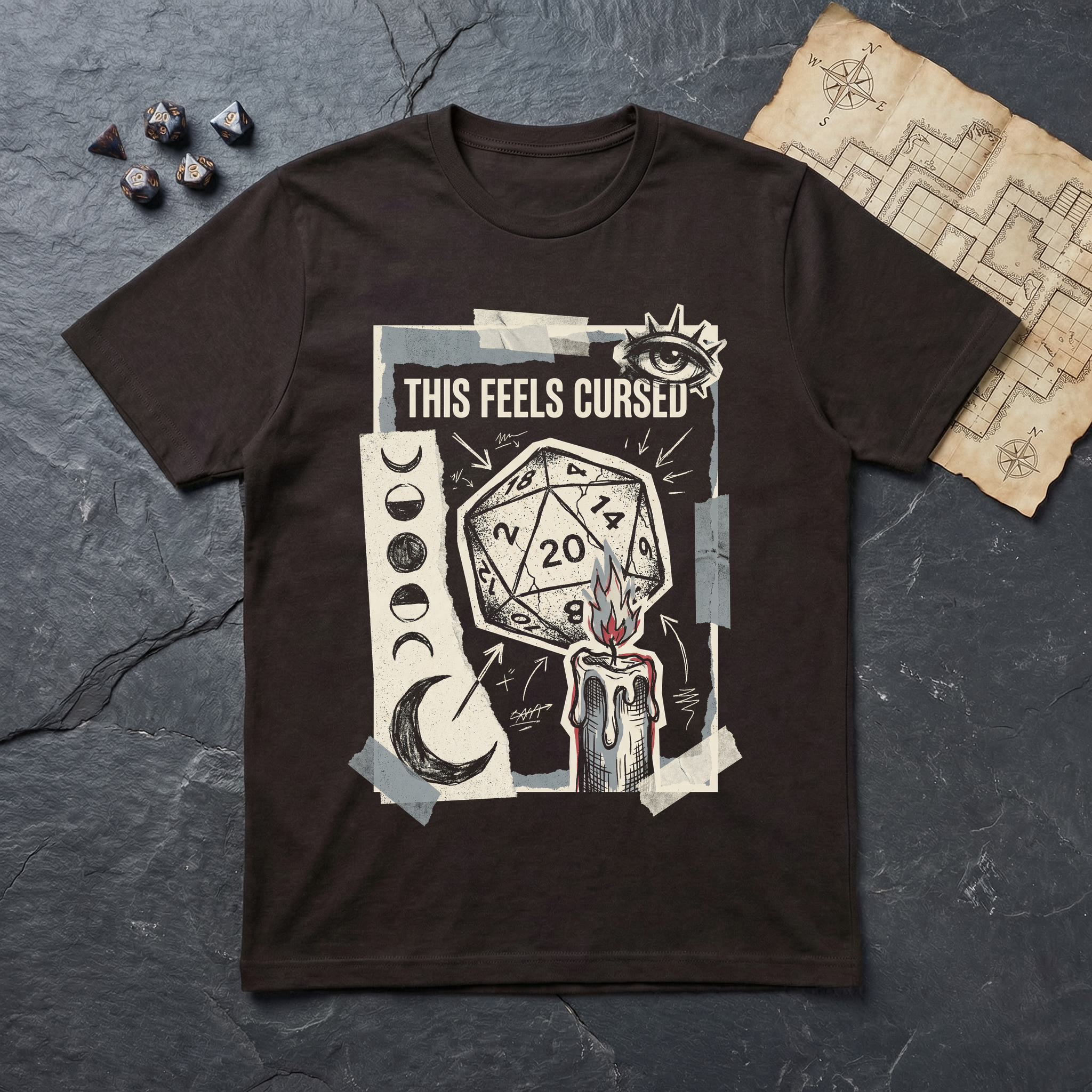 This Feels Cursed T-Shirt — Dark Chocolate
