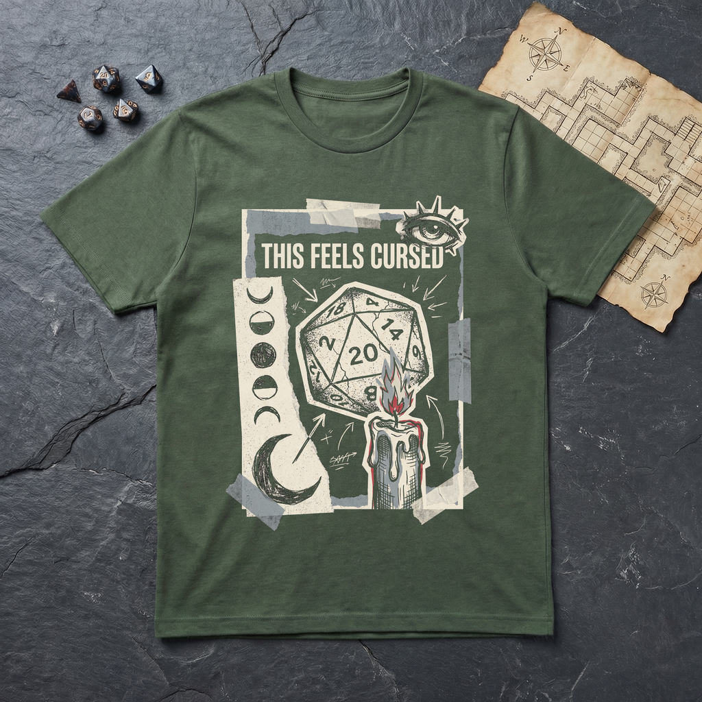 This Feels Cursed T-Shirt — Military Green