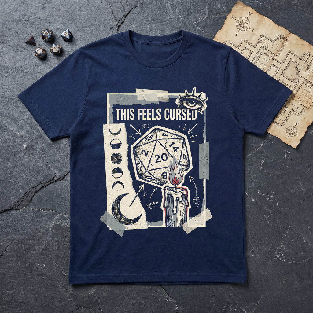 This Feels Cursed T-Shirt — Navy