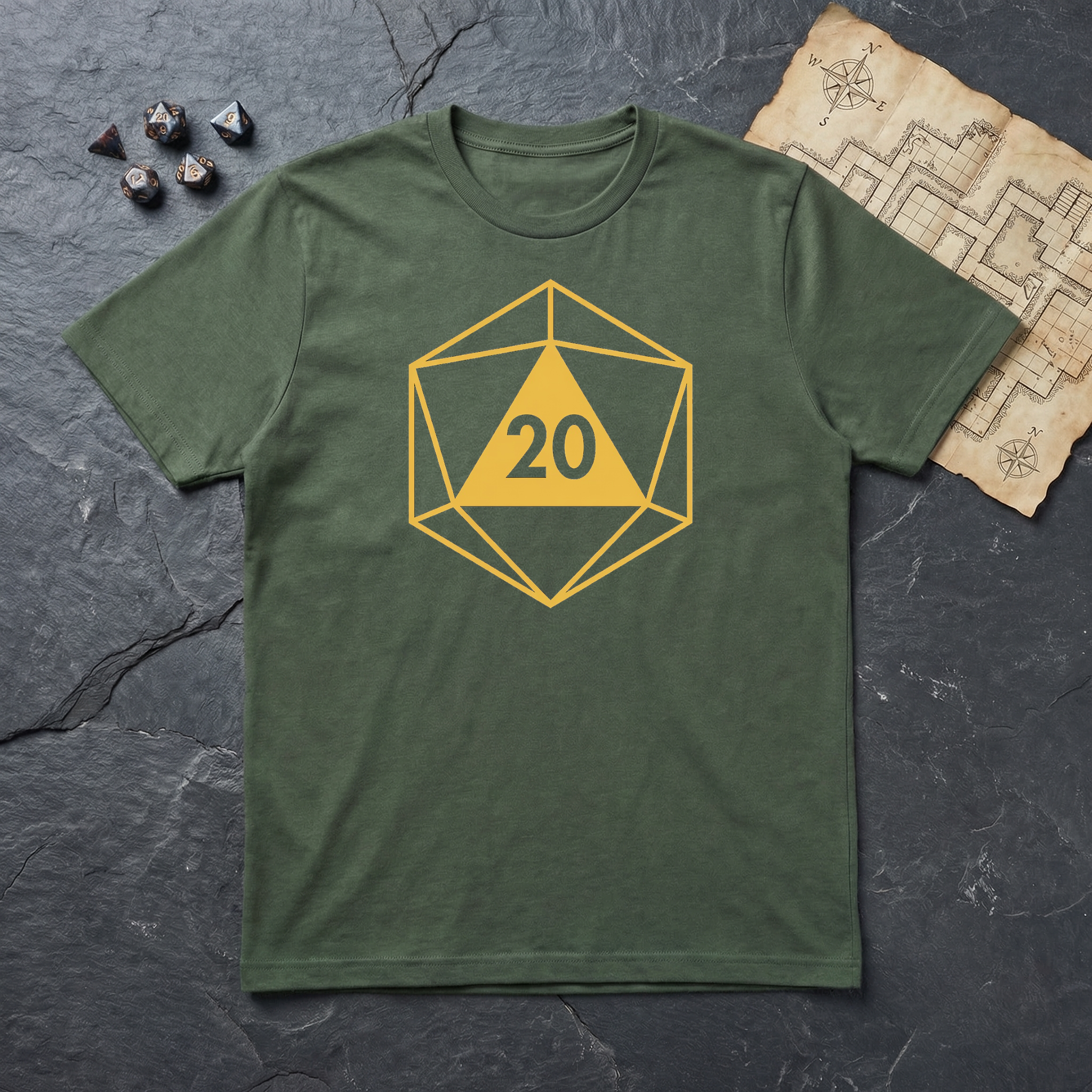 TWENTY T-Shirt - Military Green Mockup
