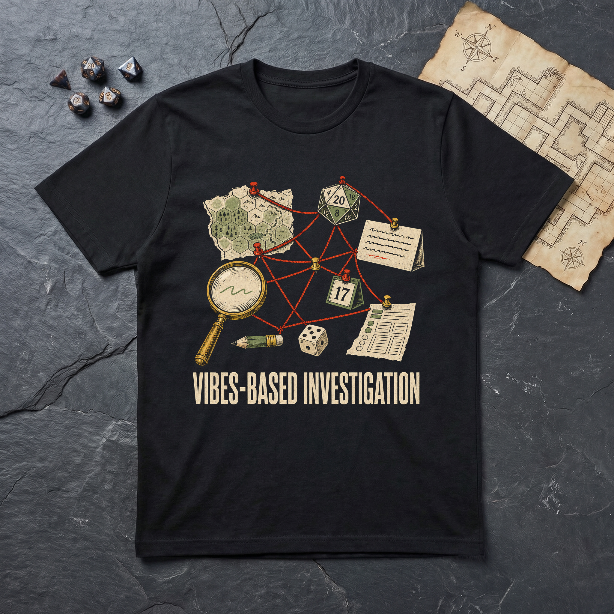 Vibes Based Investigation T-Shirt — Black