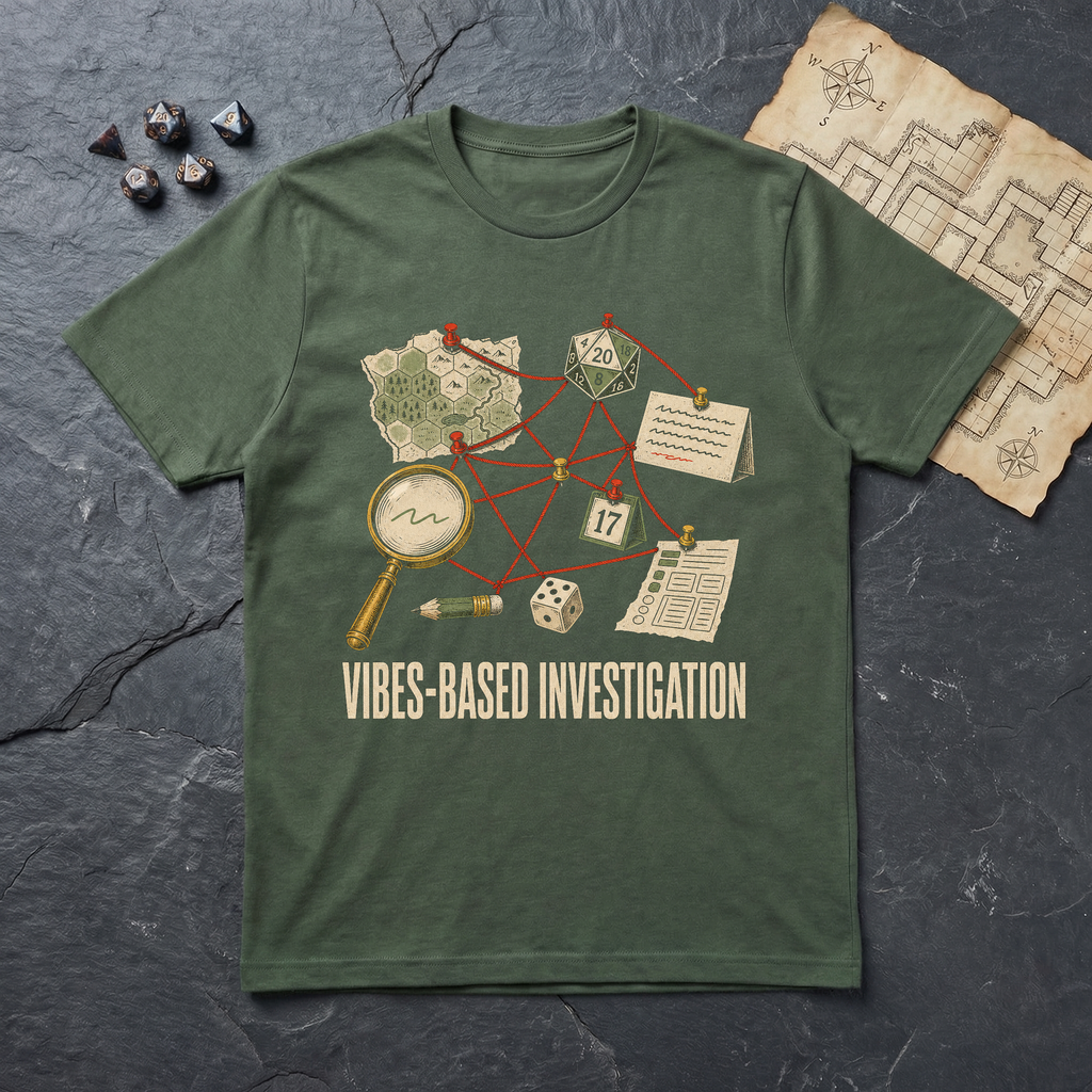 Vibes Based Investigation T-Shirt — Military Green