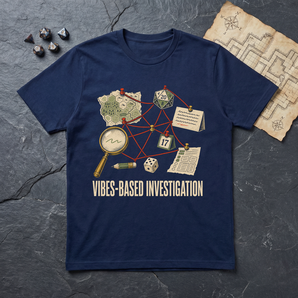 Vibes Based Investigation T-Shirt — Navy